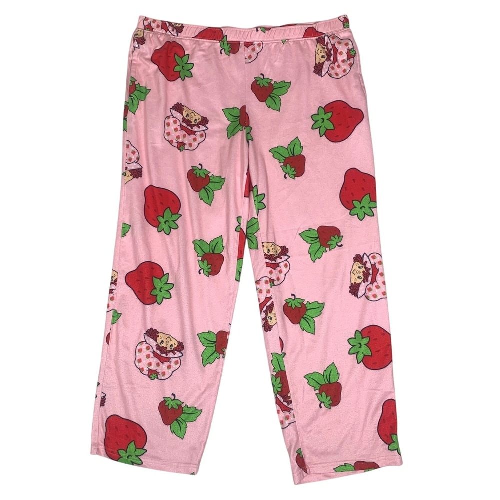 Strawberry Shortcake Pajama Pants Womens XL Pink Character‎ Print Retro